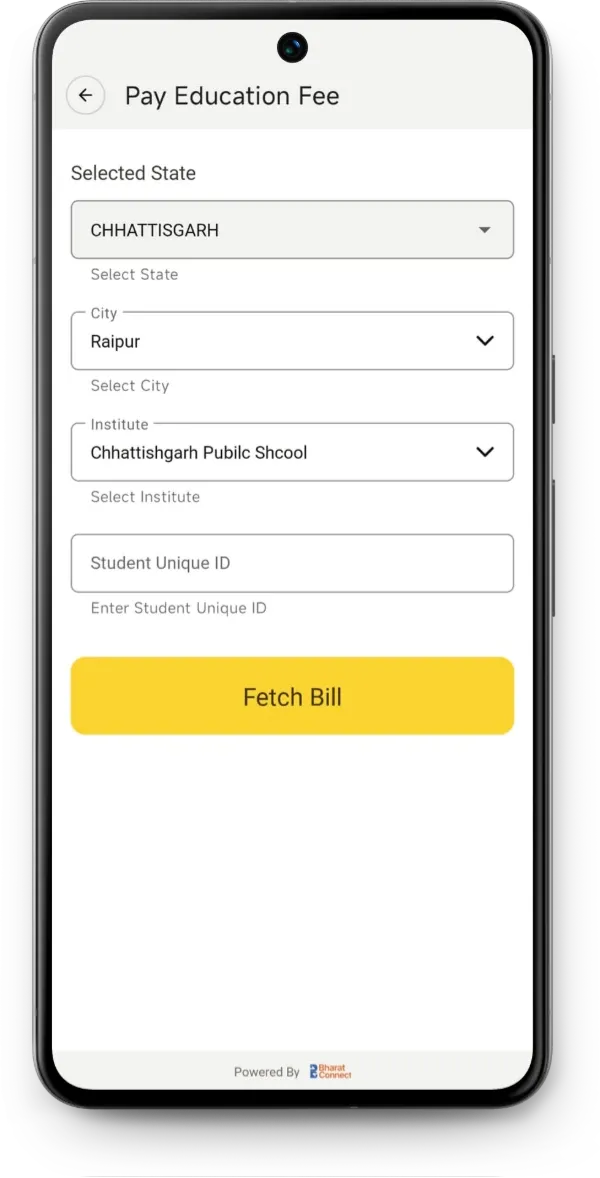 Step 2: Select Institution & Enter Details